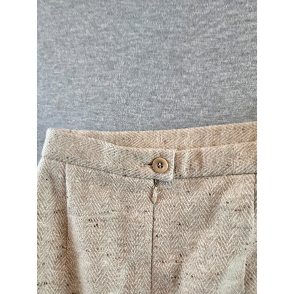 Vtg Escada by Margaretha Ley‎ Mini Skirt Womens 34/4 Beige Pencil Wool Cashmere - Picture 7 of 12